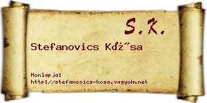 Stefanovics Kósa névjegykártya